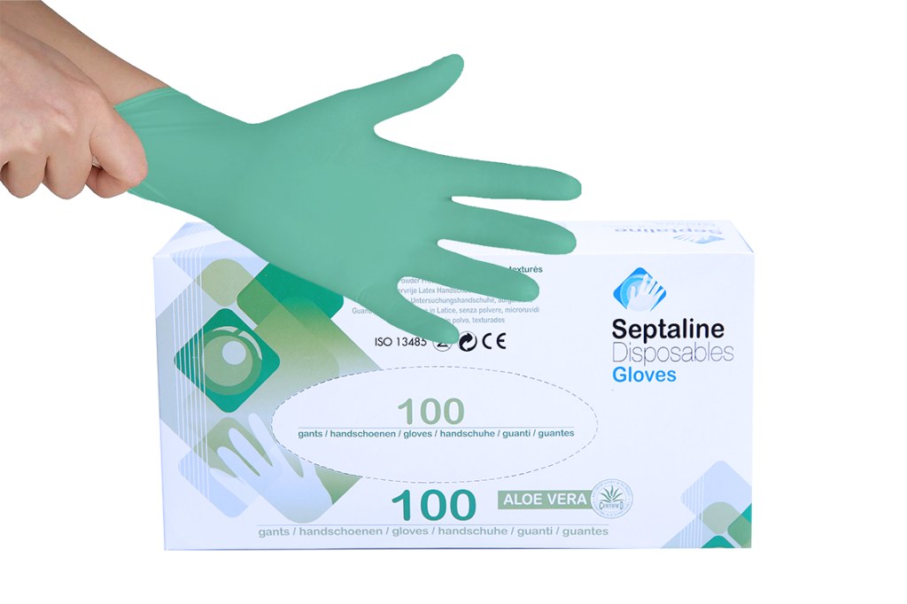 HANDSCHUHE ALOEVERA LATEX PUDERFREI X-S