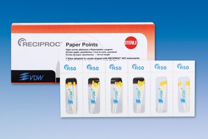 RECIPROC STERILE PAPIERSPITZEN R50 GELB