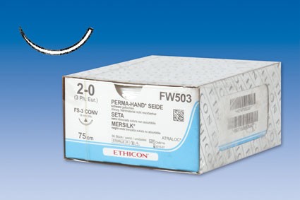 SUTURE SOIE FW  500  5-0 75CM 16C 3/8 FS3 36PCS