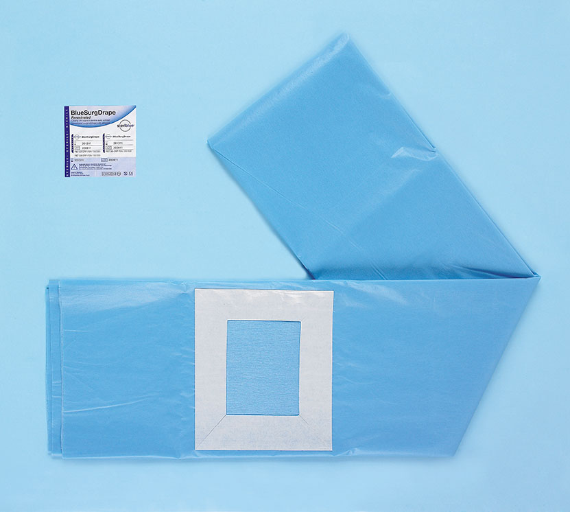 CHAMPS STERILE BLUE SURG AVEC ADHESIF 150 X 200 CM