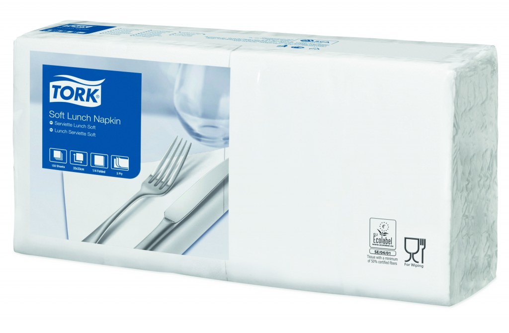 TORK SOFT SERVIETTEN 33X33CM 3-LAGIG 10X150